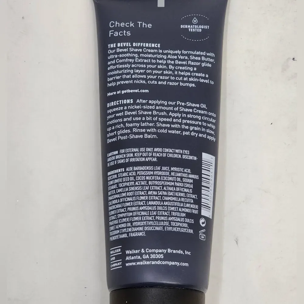 Bevel Shave Men's Shave Cream Ultra Moisturizing Aloe Vera Shea Butter New 4 oz.